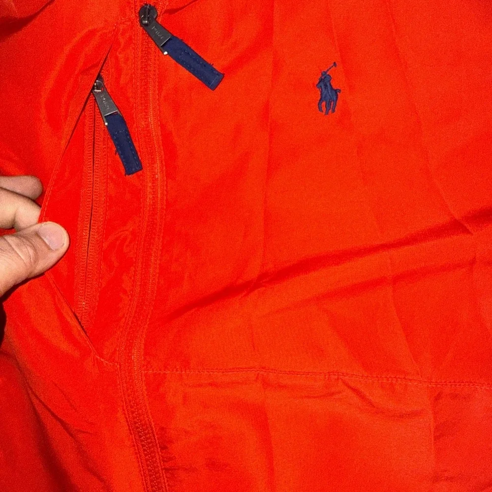 Polo Ralph Lauren Red Packable Water-Repellent Hooded Performance Jacket Men 2XL